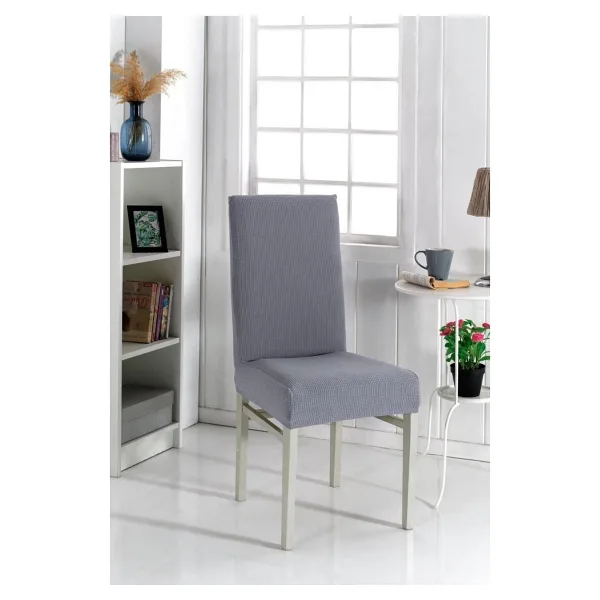 Likralı Yıkanabilir 4'lü Sandalye Örtüsü - 35 x 55 cm - Gri