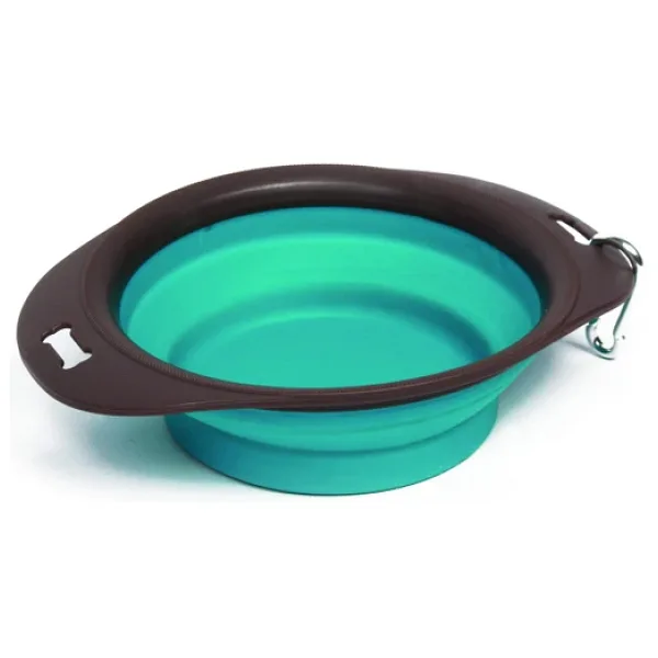 M-PETS ON THE ROAD KATLANABİLEN MAMA KABI (L) 1230ML TURKUAZ/BROWN