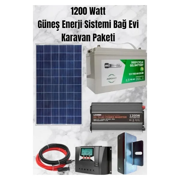 maxcam 1200 WATT TV, Aydınlatma Güneş Enerji Sistemi Paketi Bağ Evi Ve Karavan Solar Sistem
