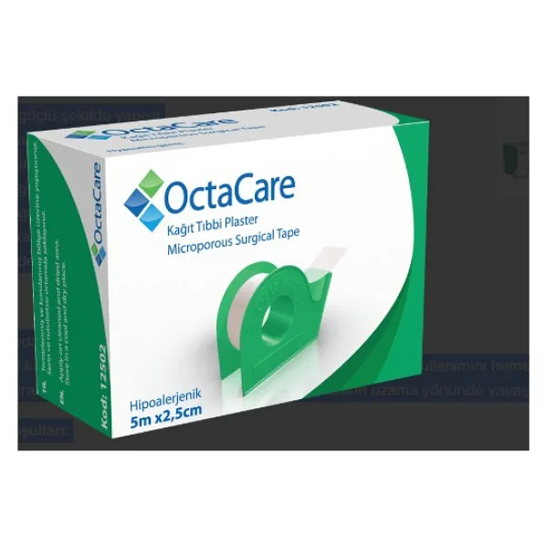 Medikaltec Octacare Kağıt Tıbbi Plaster 5 M x 2,5 Cm 1 Adet (Dispenserli)