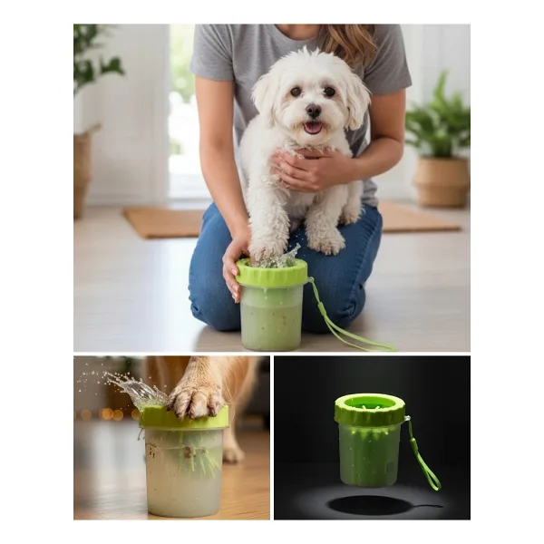 Mey İthalat Taşınabilir Köpek Ayak Temizleme Aparatı Silikon Fırçalı