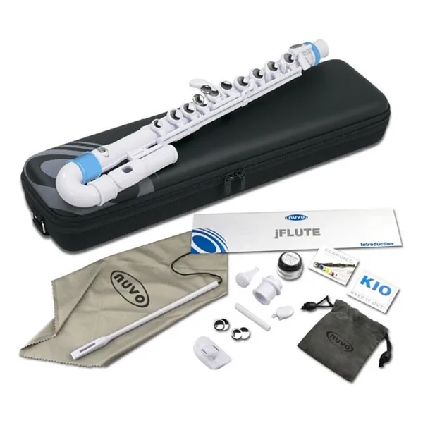 Nuvo NV-N200JFBL Jflute Yan Flüt (Mavi) %100 Yıkanabilir Hafif Gövde, Kavisli Ağızlık Sistemi, Çocuklar Için Ergonomik Tasarım