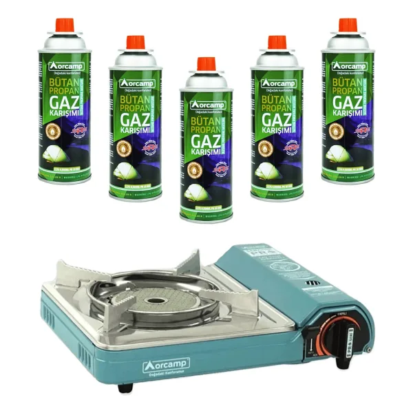 Orcamp Seramik Pro CK-508 6 Kanatlı Rüzgarlık 227 gr 5 Adet Kartuşlu Kamp Ocağı