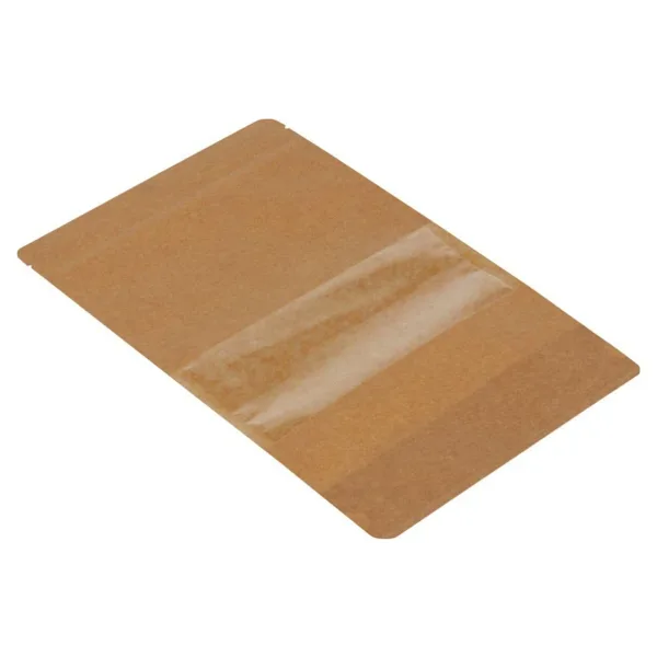 Packanya 16 Cm X 27 Cm + 4 Cm -500 Adet Kraft Dar Pencereli Doypack 500 Adet