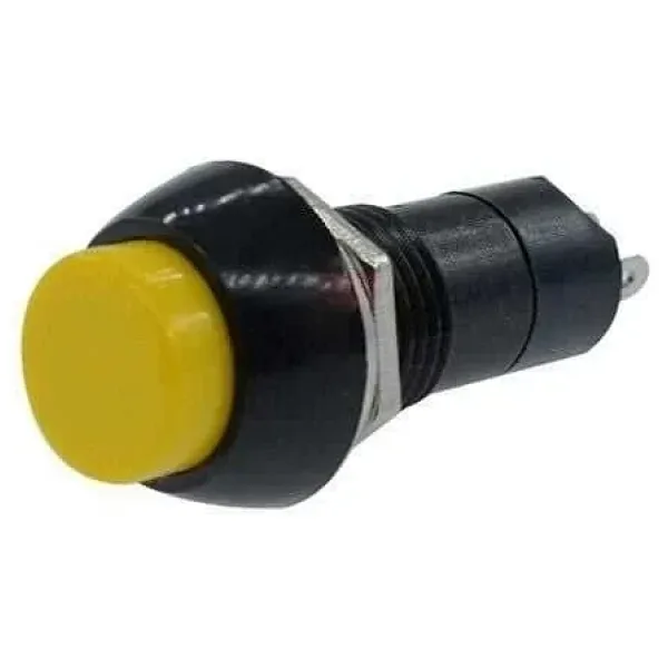 PBS-11A 12mm Anahtarlı Push Buton - Sarı