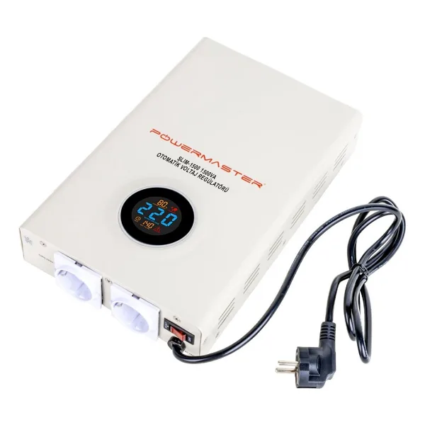 Powermaster SLIM-1500 Otomatik 900 Watt 1500VA Voltaj Regülatörü
