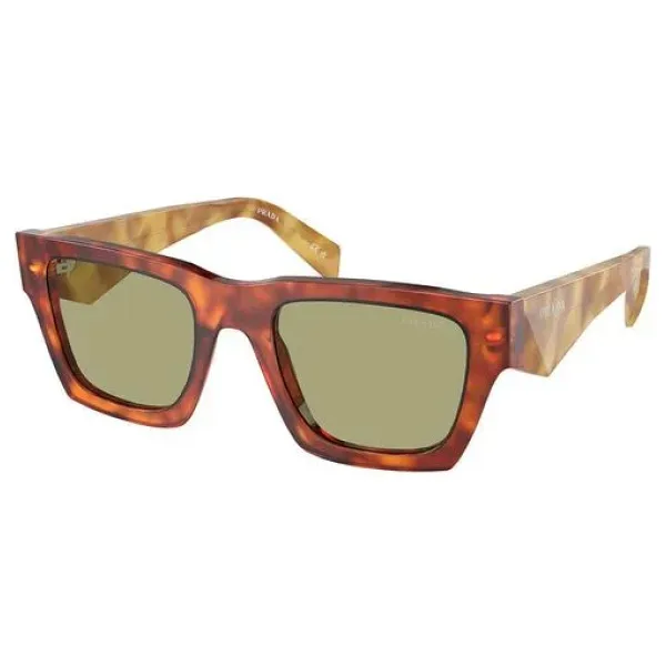 Prada PR A06S 11P60C Cognac Tortoise-Green Erkek Güneş Gözlüğü