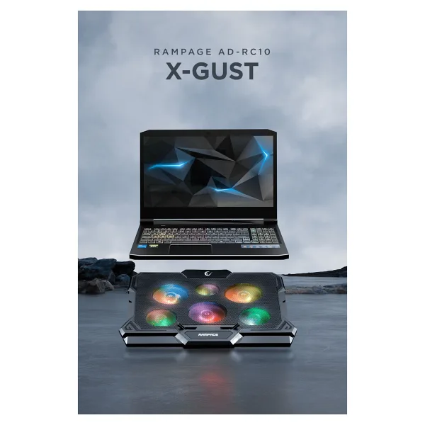 Rampage AD-RC10 X-GUST 6 Fanlı Laptop Soğutucu