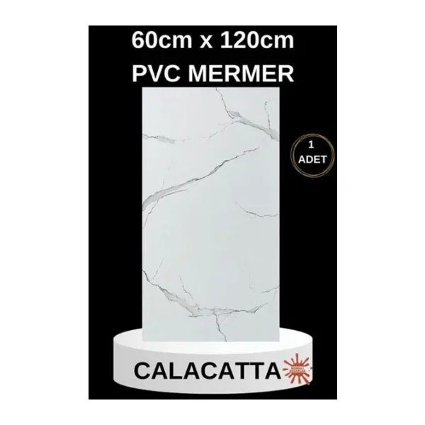 Renkli Duvarlar Alternatif Kaplama UV PVC Mermer Panel Calcatta 1 Adet 60x120cm Ev Ofis Otel Duvar Kaplama Paneli