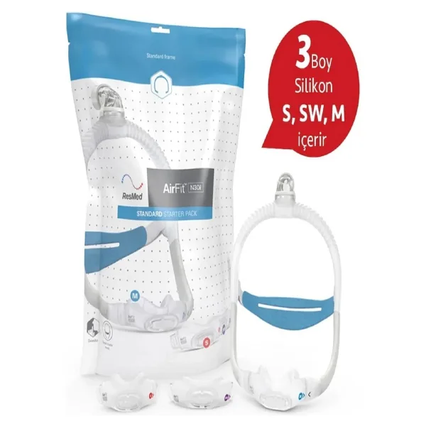 Resmed Airfit N30i Burun Cpap Mask Yeni Model S-m-sw (3 Adet Boy Paket Içinde)