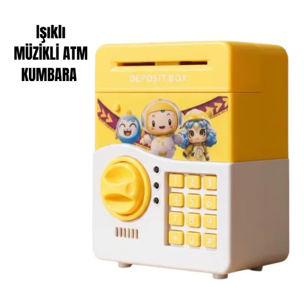 SAM51 MÜZİKLİ IŞIKLI KUMBARA SARI