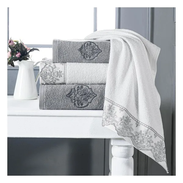 Schafer Joy Hamam Seti - 4 Parça - Gri - 80 x 150 cm