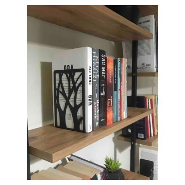 softclass Ağaç Desenli Kitap Desteği - Kitap Tutucu - Ev Ve Ofis Dekoratif Aksesuar( 2 Li Set)