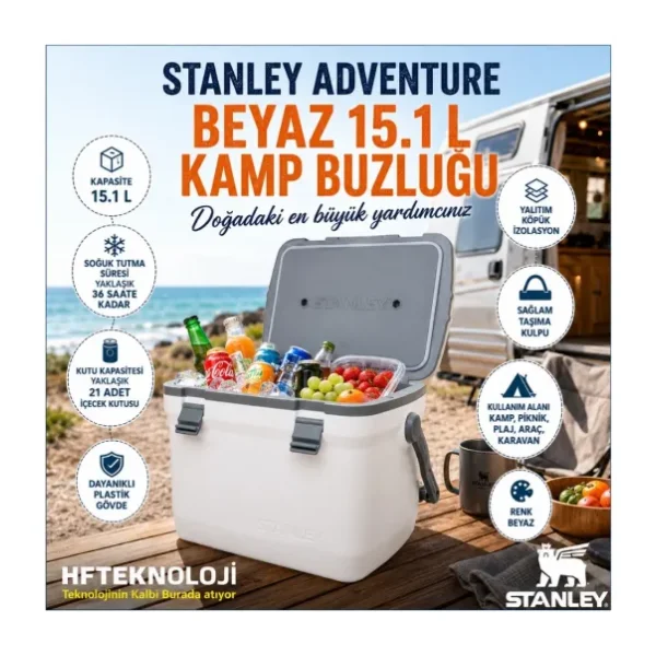 Stanley Adventure Beyaz 15.1 lt Kamp Buzluğu