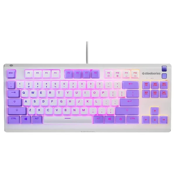 SteelSeries Apex 3 TKL Beyaz-Mor RGB Kablolu Oyuncu Klavyesi