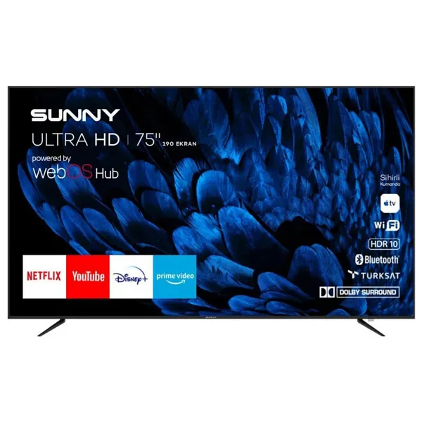 Sunny SN75LEDB252 4K Ultra HD 75" 190 Ekran Uydu Alıcılı webOS Smart LED TV