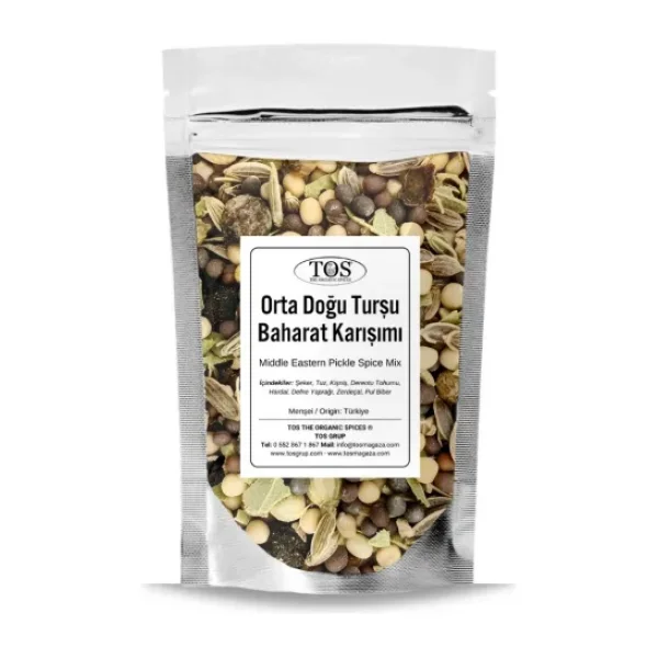 TOS The Organic Spices Orta Doğu Turşu Baharat Karışımı 500 gr Middle Eastern Pickle Spice Blend - Premium Quality