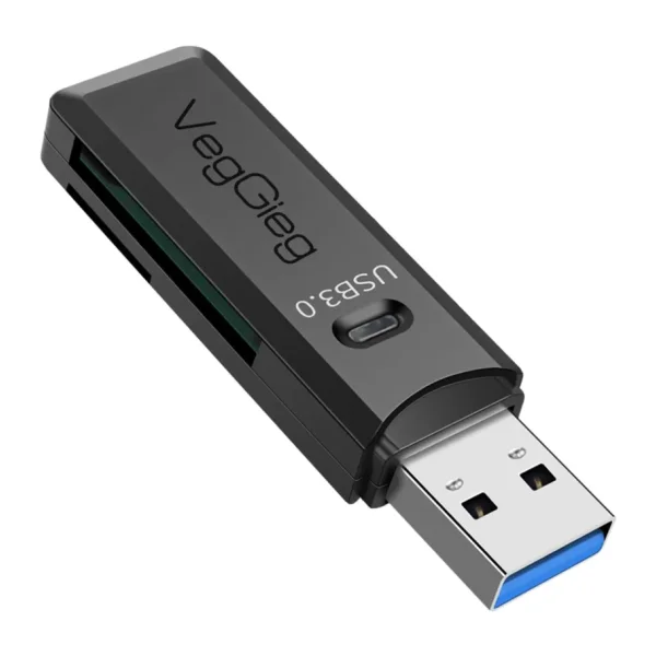 Veggieg USB 3.0 Sd ve Micro Sd Hafıza Kart Okuyucu Siyah