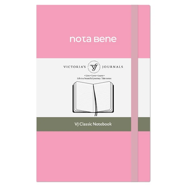 Victoria's Journals Nota Bene Classic Sert Kapak Defter (Pembe, 9x14 cm)