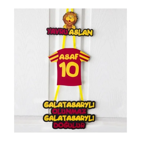 Yavru Aslan Temalı İsme Özel Bebek Odası Bebek Kapı Süsü