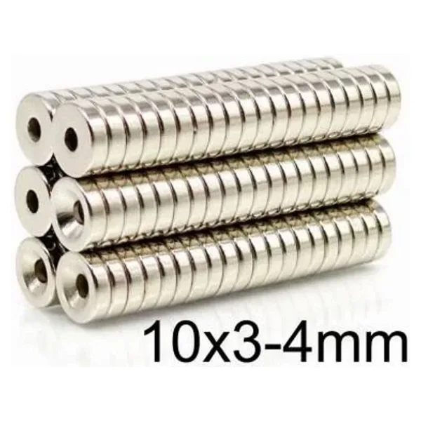 10X3-4Mm Havşa Delikli Neodyum Güçlü Mıknatıs - Neodim Magnet
