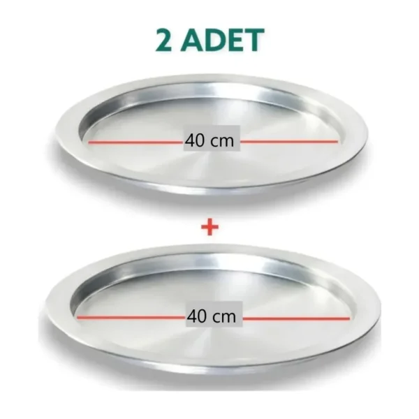 2 Adet Alüminyum 40 cm Künefe ve Kadayıf Tepsisi & Tabağı