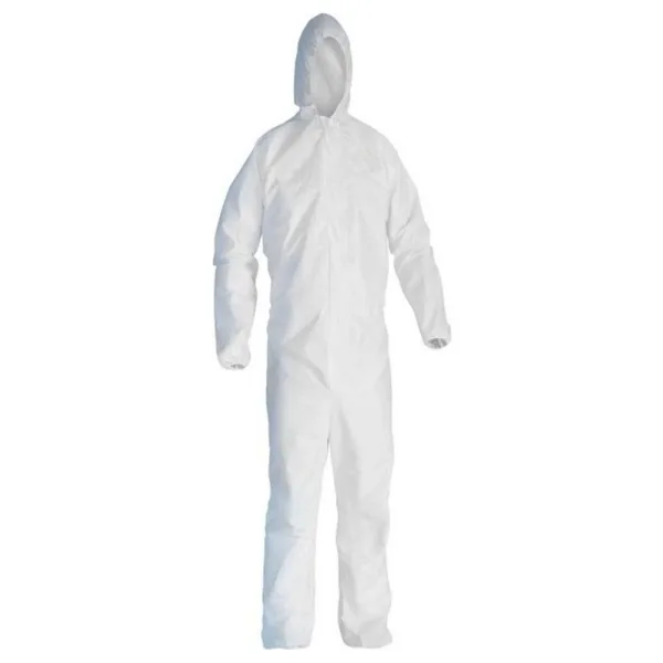 Al Medikal Tedarik Tek Kullanımlık Tulum Su Geçirmez ve Lamineli 55-60GR Kumaş - Beyaz - XL