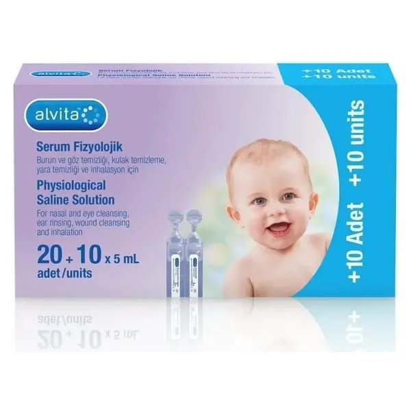 Alvita Serum Fizyolojik 30 Flakon (20+10X5Ml) 3 Kutu
