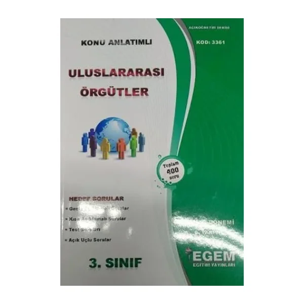 AÖF 3. Sınıf Uluslararası Örgütler Konu Anlatımlı Kod: 3361