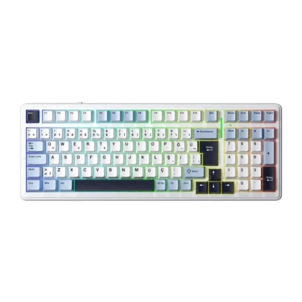 Aula F99 Lacivert RGB GrayWood V3 Switch Kablolu/Kablosuz Mekanik Oyuncu Klavyesi