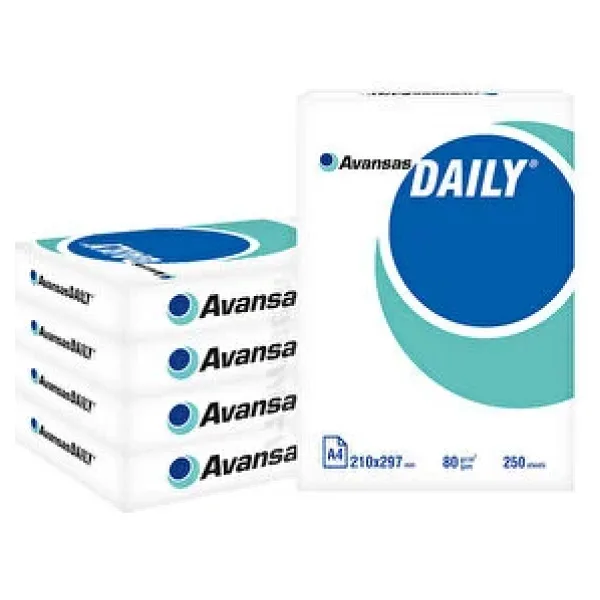 Avansas Daily A4 80 gr 1250 Yaprak 5'li Paket Fotokopi Kağıdı