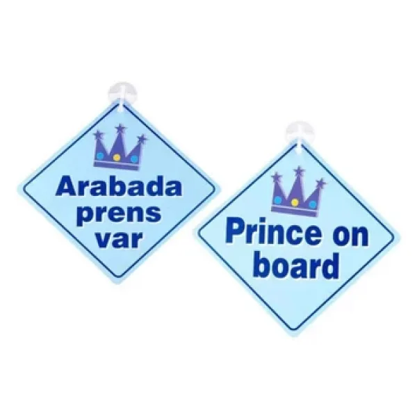 Babyjem Araba Cam Yazısı Arabada Prens Var