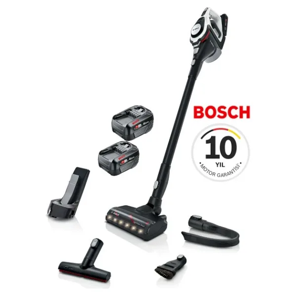 Bosch Şarjlı Süpürge Unlimited 8 Gen2 Beyaz Çift Bataryalı 10 Yıl Motor Garantili