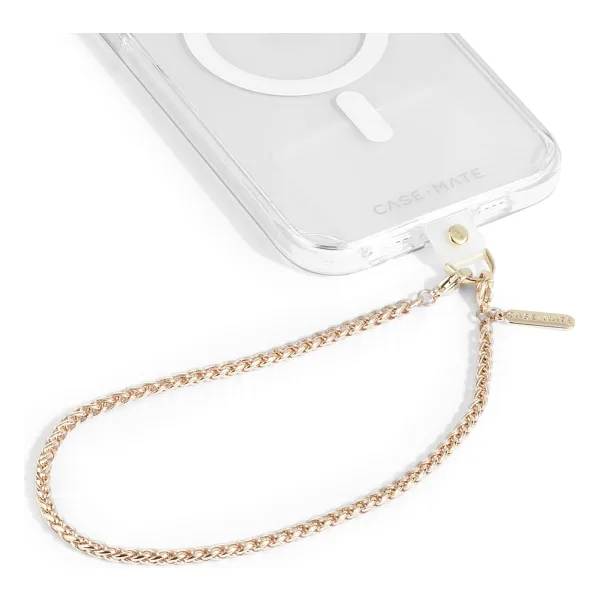 Case-Mate Altın Zincirli Telefon Tılsımı Çıkarılabilir Hırsızlığa Karşı Telefon Askısı Eller Serbest iPhone Bilek Kayışı Telefon Zinciri Bilekliği - Apple, Samsung, Google Pixel ve Daha