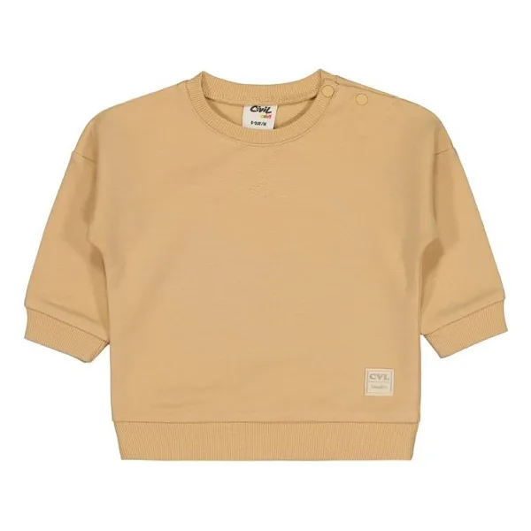 Civil Baby Civil Basic Timeless 6-18 Ay Sweatshirt - Sütlü Kahve - Taş - 18 - 24 Ay