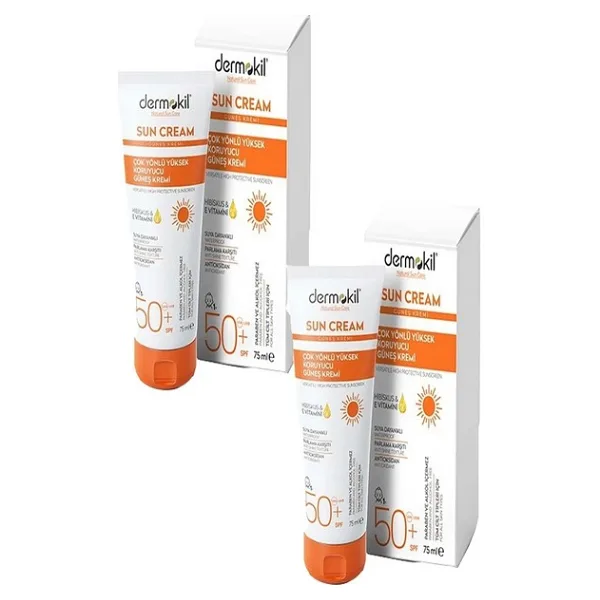 Dermokil Çok Yönlü Yüksek Koruyucu Güneş Kremi 50SPF 75ML x 2 Adet