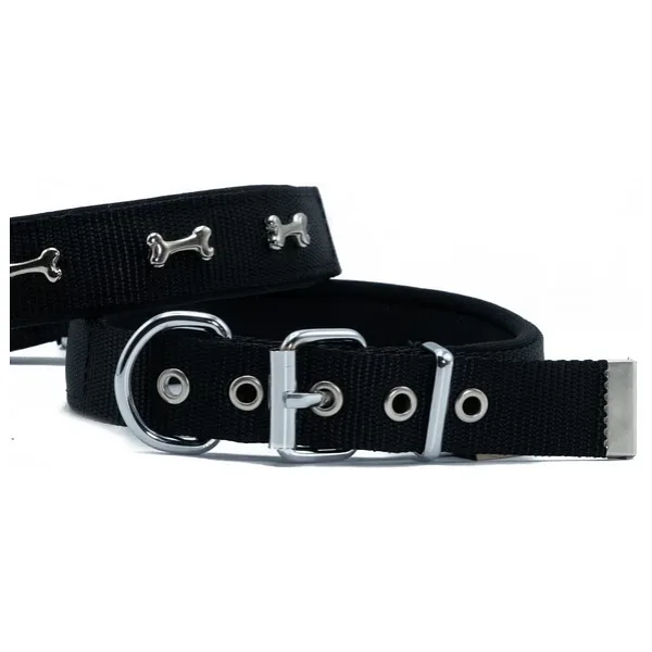 Doggie Konfor Dokuma Kemikli Boyun Tasması Siyah 2.5x42-50 cm (DSBT-2562 L)
