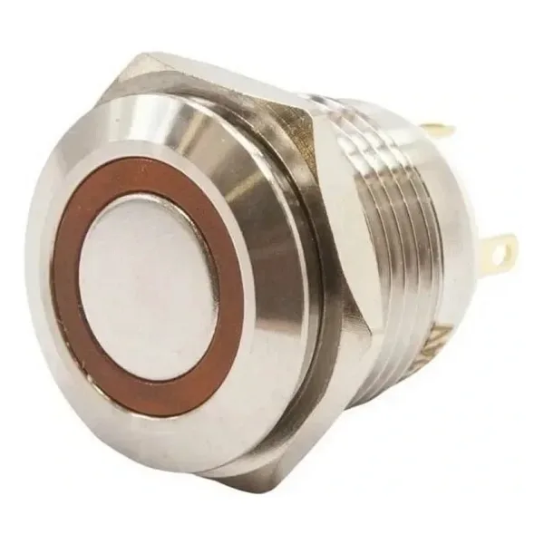 E34 16mm Metal Buton Yaylı 12-24V Kırmızı Led Işıklı 1NO