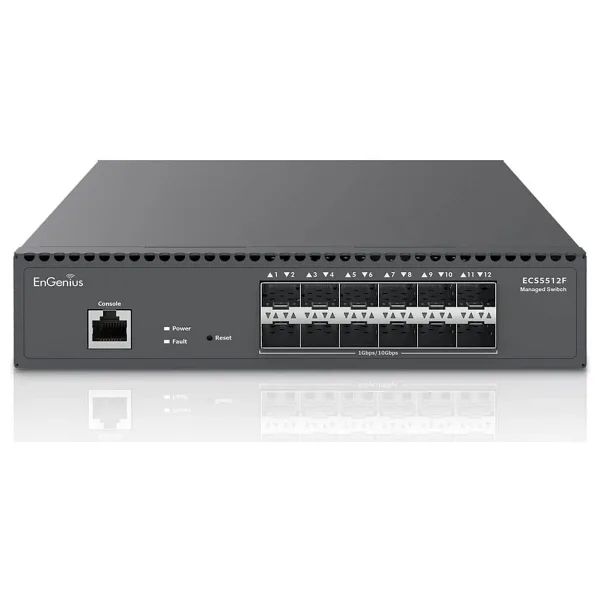 EnGenius ECS5512F 12 Port 10G Cloud Yönetilebilir Aggregation Switch | 12x 10G SFP+
