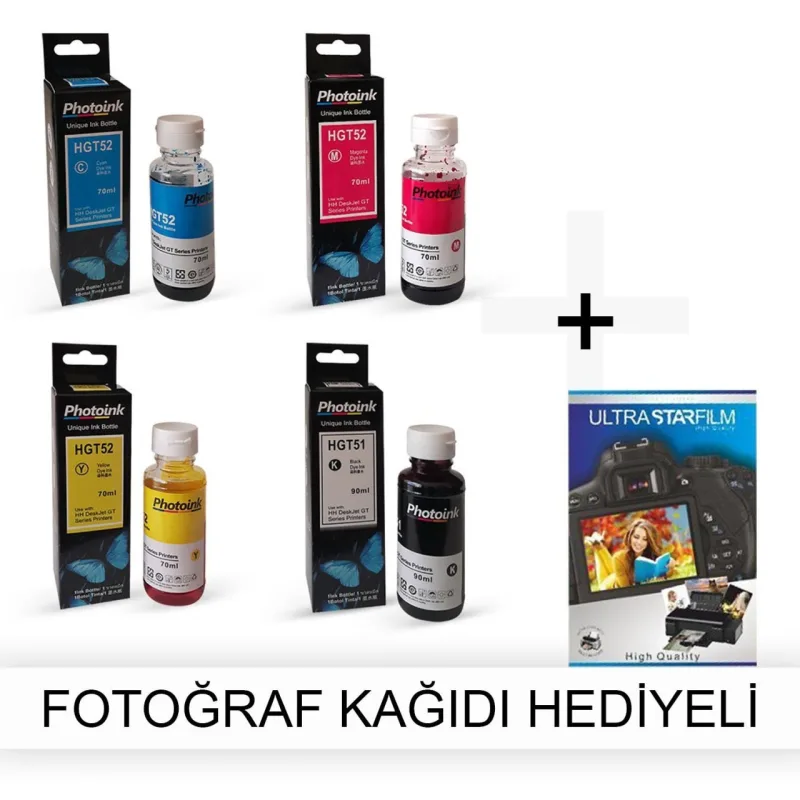 HP DeskJet Ink Advantage 3775 1 Takım Photoink Mürekkep- Fotoğraf Kağıdı Hediyeli