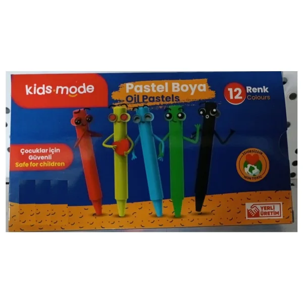 Kids Mode Yuvarlak 12'li Yağlı Pastel Boya