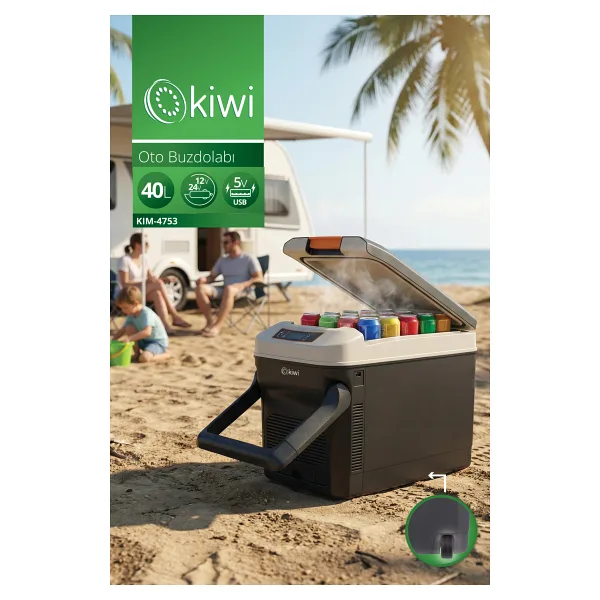 Kiwi KIM-4753 12-24 V 40 lt Araç Buzdolabı