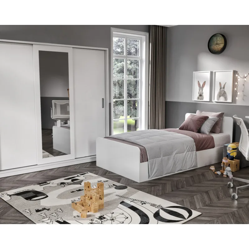 Kzn Home Anemon 3 Parçalı Tek Kişilik Mdf Genç Odası Takımı