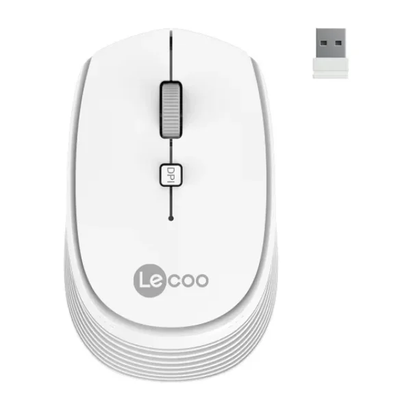 Lenovo Lecoo WS202 Beyaz Ergonomik Optik Kablosuz Mouse