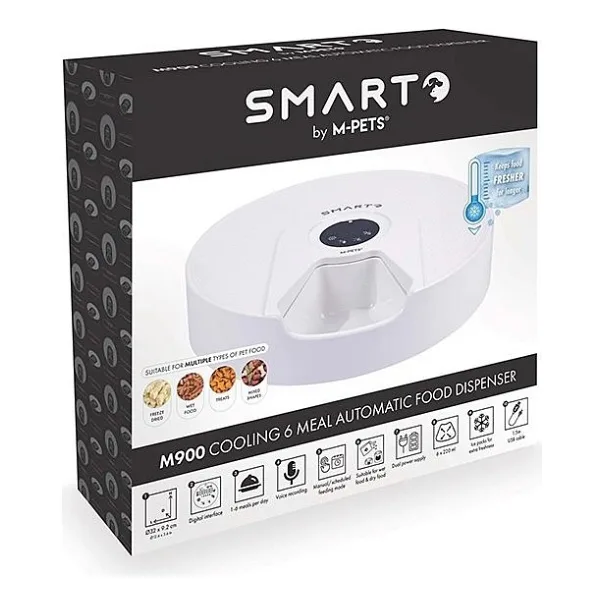 M-Pets Smarto M900 Soğutuculu 6 Bölmeli Otomatik Mama Kabı