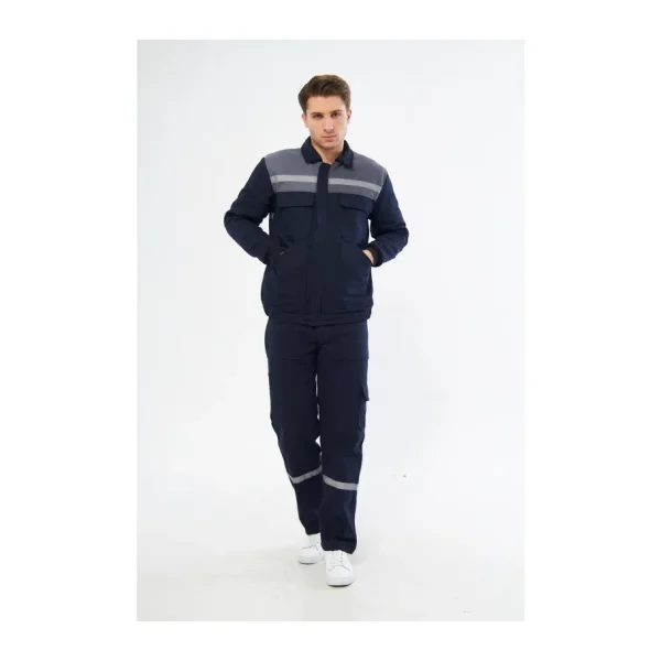 Mervem İş Takımı 7/7 Gabardin Kapitoneli Reflektörlü