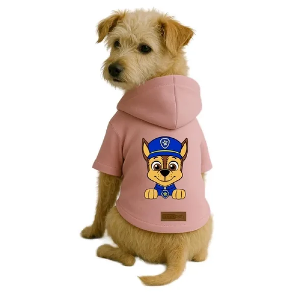 monopetz Baskılı İçi Polarlı Köpek Ve Kedi Kıyafeti Elbisesi - Pembe Renk Kapüşonlu Hoodie B37Af M