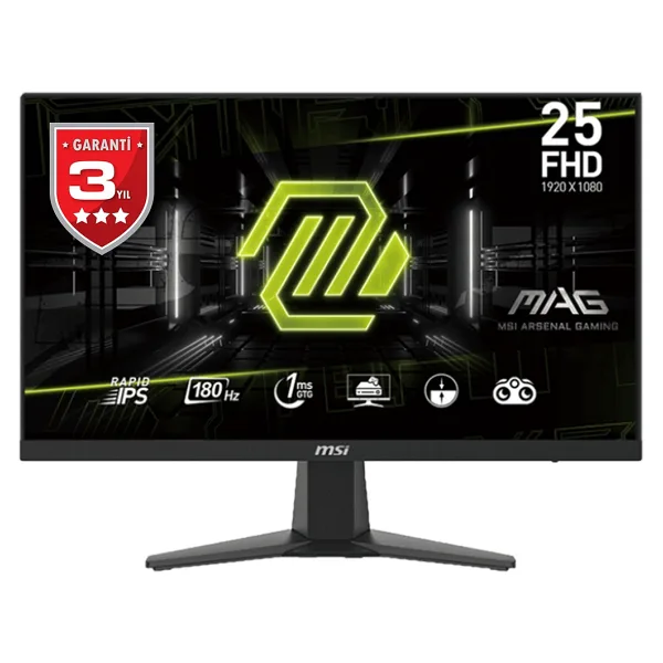 MSI MAG 256F 24.5" 1 ms Full HD IPS 180 Hz Oyuncu Monitörü