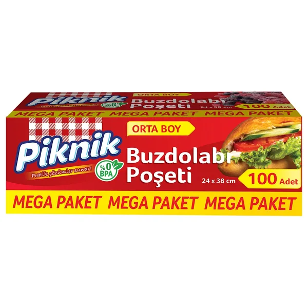 Piknik Mega Orta Boy Buzdolabı Poşeti 100'lü