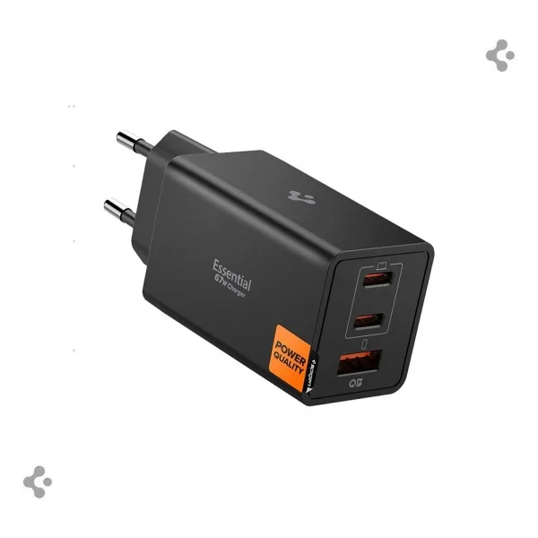 Spigen ACH09458 67 W Siyah Hızlı Şarj Adaptörü